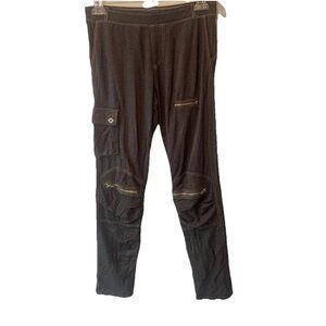 Hard Tail Forever Gray Womens Pull On Knit Utility Pants M Stretch Casual